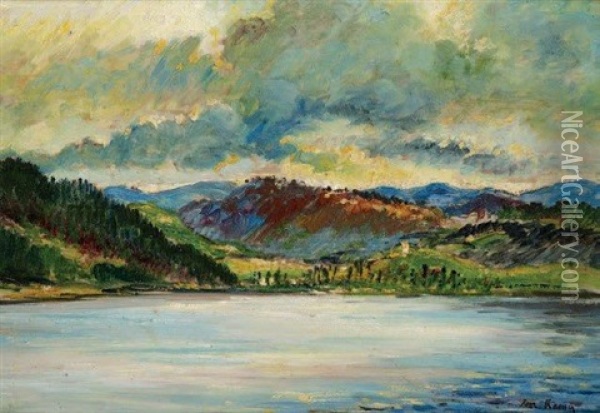 Paysage Au Lac Oil Painting - Leon Kamir Kaufmann