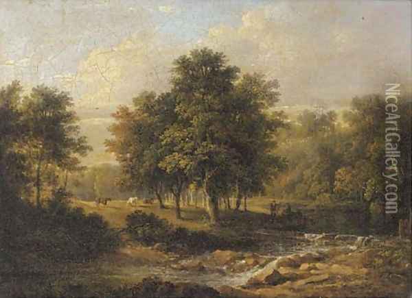 The ford at Woodhall Oil Painting - Patrick Nasmyth