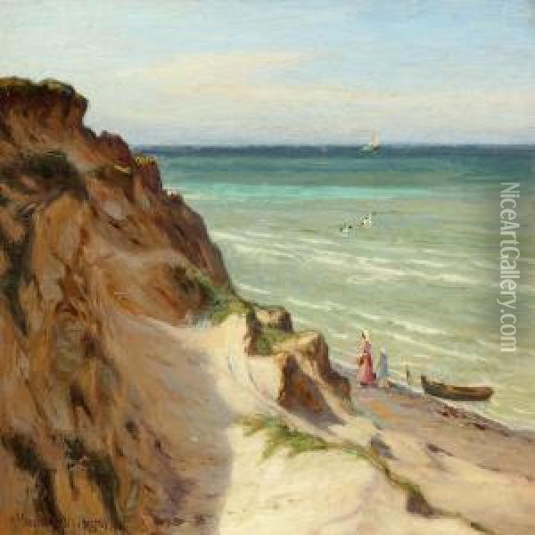 Coastal Scenery From Lonstrup, Northern Jutland Oil Painting - Niels Frederik Schiottz-Jensen