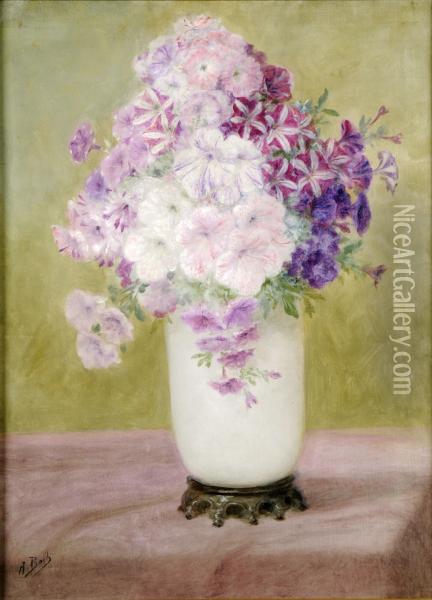 Lavateres Dans Un Vase Oil Painting - Anna Boch