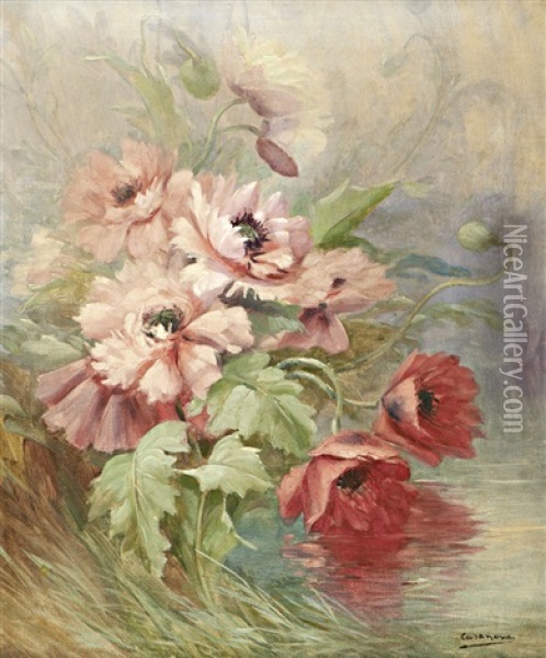 Papoilas Oil Painting - Enrique Casanova