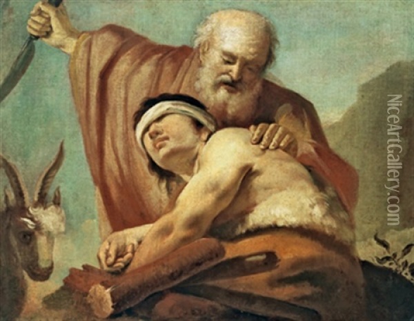 I Saerificio D'isacco Oil Painting - Giovanni Battista Piazzetta