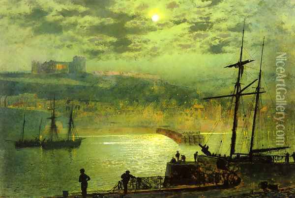 Whitby from Scotch Head Oil Painting - John Atkinson Grimshaw