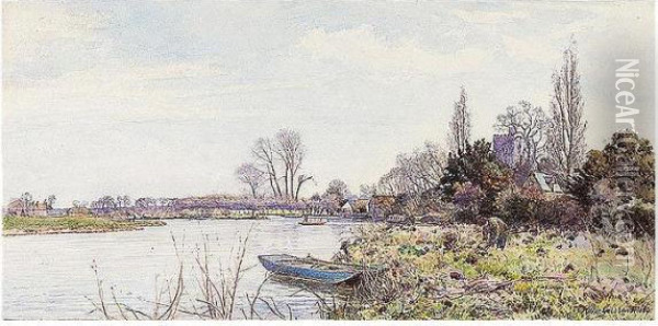 A Spring Day On The Thames At Bray Oil Painting - Walter H. Goldsmith