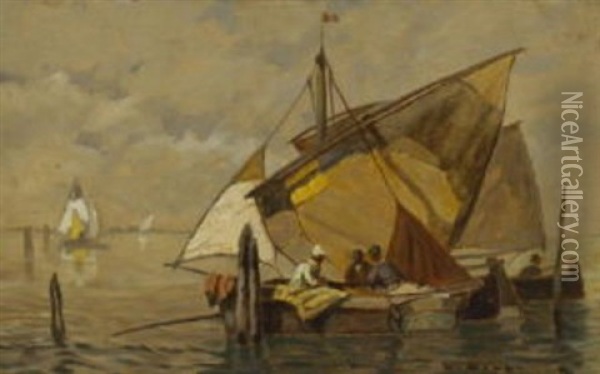 Venezianisches Fischerboot Oil Painting - Ludwig Dill