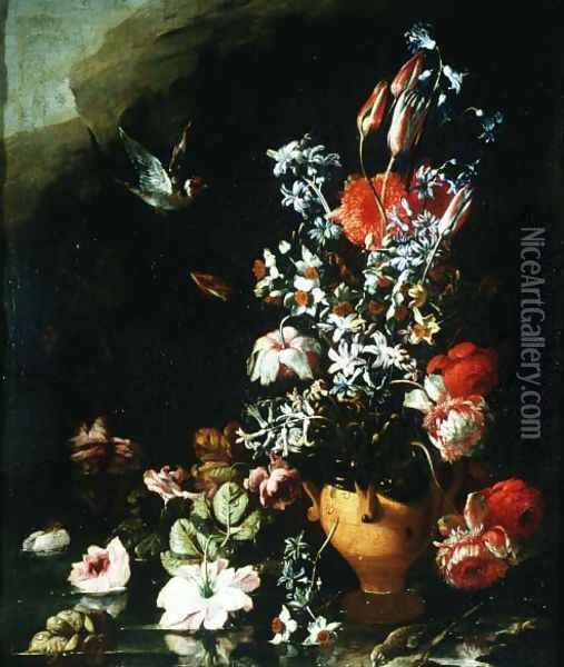 Still Life of Flowers Oil Painting - Paolo Porpora