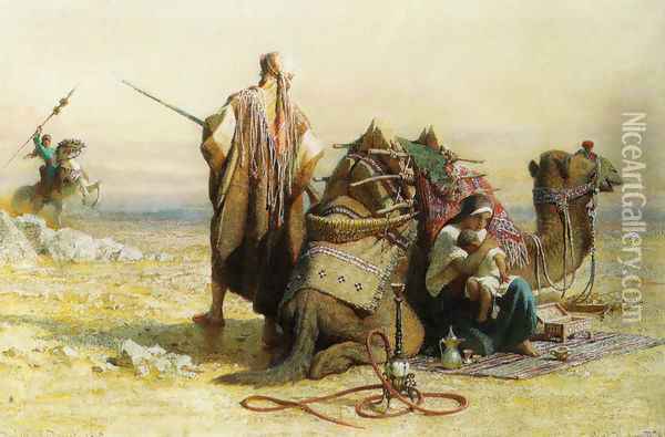 Danger in the Desert Oil Painting - Carl Haag