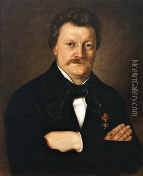 Portrait Des Dr. J. Schmid Von Lauterach, Vater Von Dr. Theodor Schmid In Bregenz Oil Painting - Anton Boch