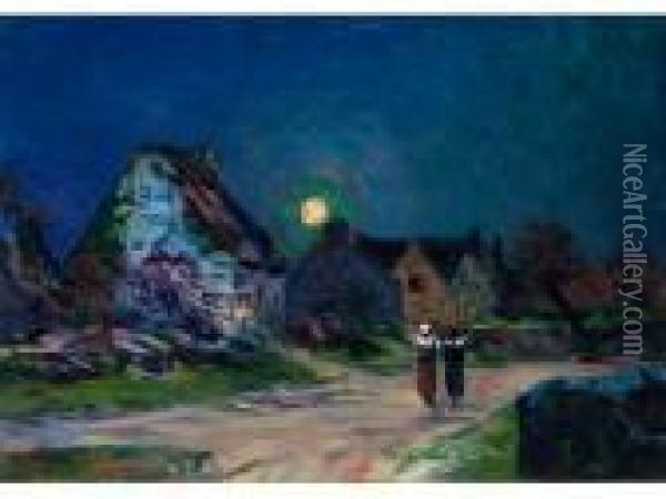 Dorf Im Mondschein Oil Painting - Maxime Maufra
