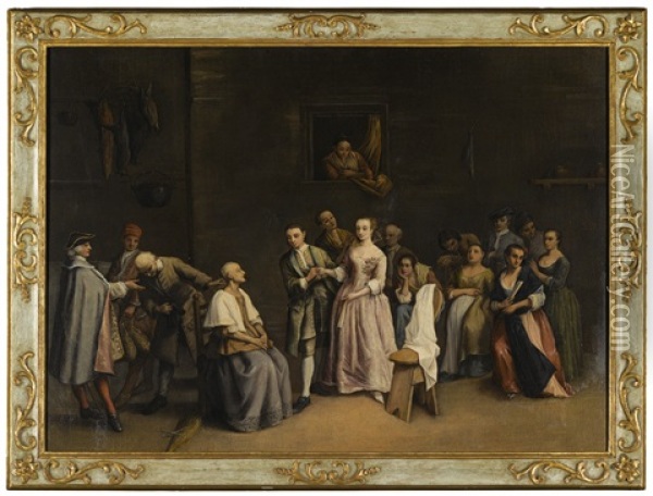 The Engagement Oil Painting - Pietro Longhi