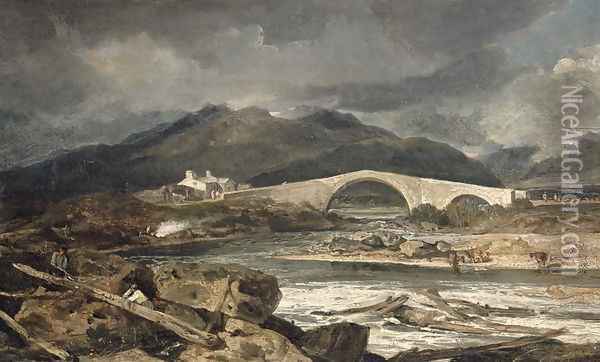 Tummel Bridge, Perthshire, c.1801-03 Oil Painting - Joseph Mallord William Turner