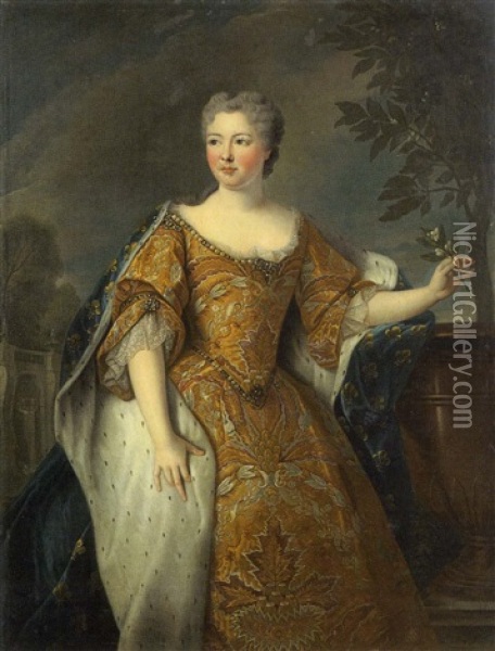 Portrait De La Reine Marie Leczinska Oil Painting - Jean-Baptiste van Loo