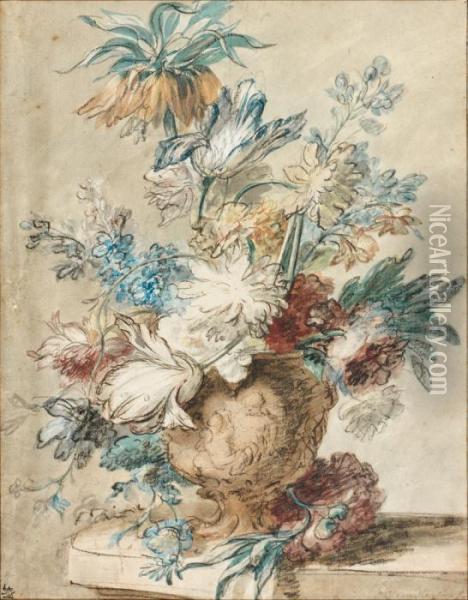 Bouquet De Fleurs Dans Un Vase Oil Painting - Jan Van Huysum