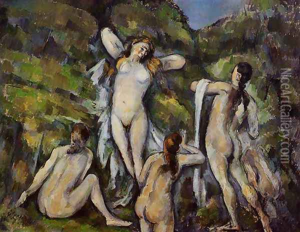 Four Bathers2 Oil Painting - Paul Cezanne