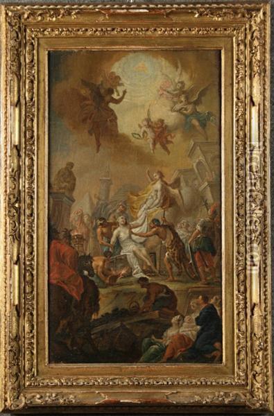 Martirio Di Sant'agnese Oil Painting - Michelangelo Unterberger