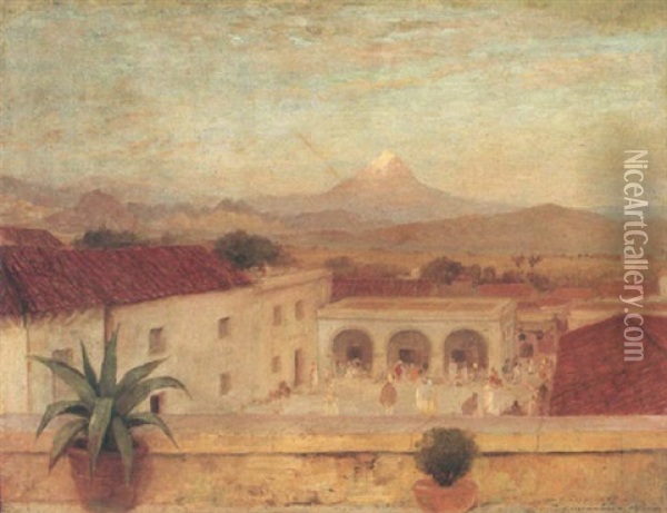 Sunset, Cuernavaca, Mexico Oil Painting - William Henry Lippincott
