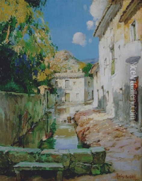 Acequia Oil Painting - Joan Roig Soler