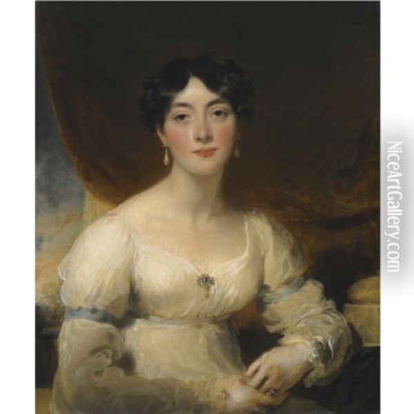 Portrait Of Elizabeth, Mrs Horsley Palmer, Wife Of John Horsley Palmer Of Hurlingham, Fulham Oil Painting - Thomas Lawrence