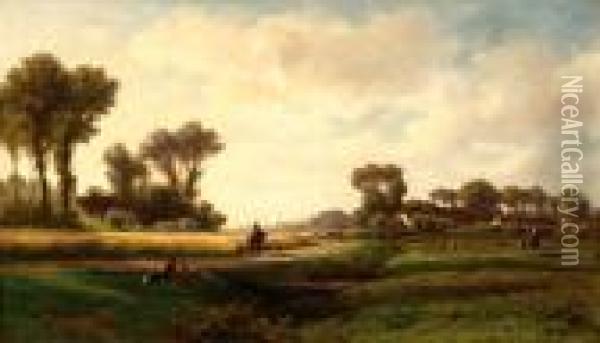 Figures In A Landscape Oil Painting - Adriaen van Everdingen
