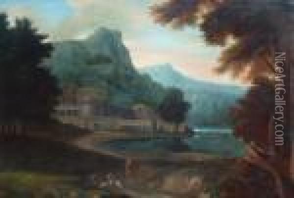 Paesaggio Bucolico Oil Painting - Gaspard Dughet Poussin