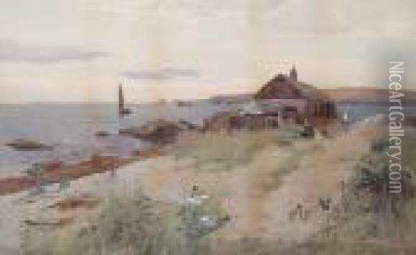 A Coastal Cottage Oil Painting - Carleton Grant