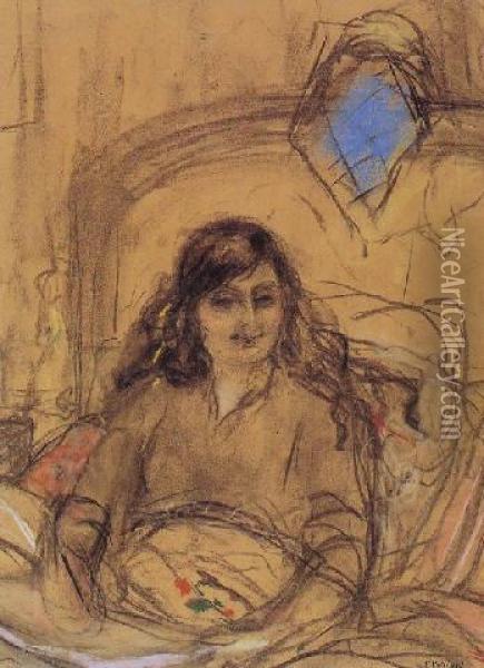 Portrait De La Comtesse Anna De Noailles Oil Painting - Jean-Edouard Vuillard