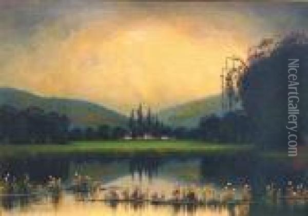 Along The Sacramento River Oil Painting - James Everett Stuart