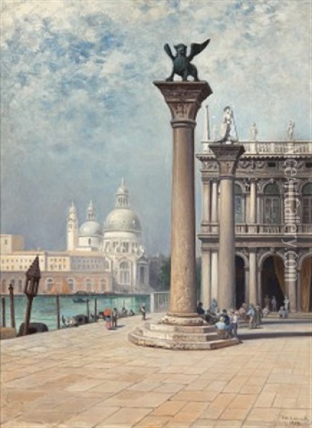 Marcusplatsen, Venedig Oil Painting - Frans Wilhelm Odelmark
