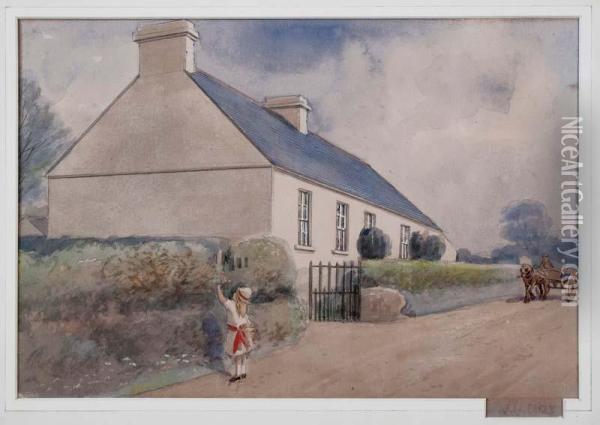Houses, Newry Road, Banbridge Oil Painting - Joseph Carey Carey