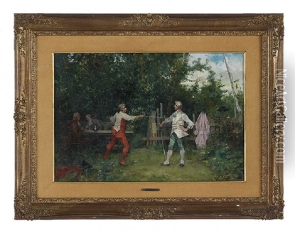 The Duel Oil Painting - Jose Miralles Darmanin