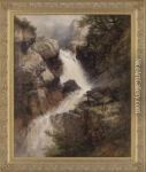 The Waterfall Oil Painting - William Edward West