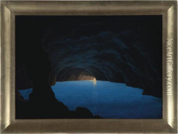 Grotto Azuri, Capri Oil Painting - Carl Johan Neumann