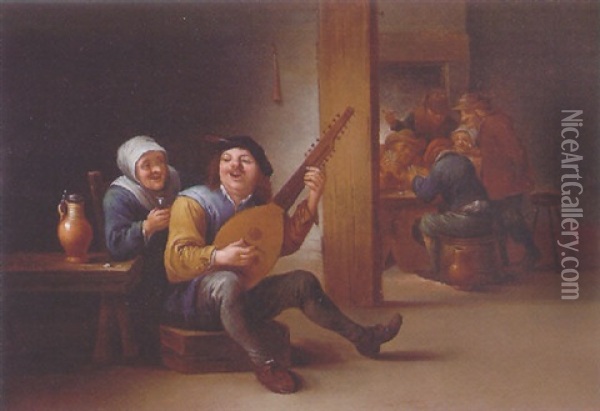 Le Joueur De Luth Oil Painting - Thomas Van Apshoven
