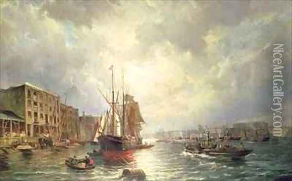 The Pool of London Oil Painting - Cornelis Christiaan Dommelshuizen