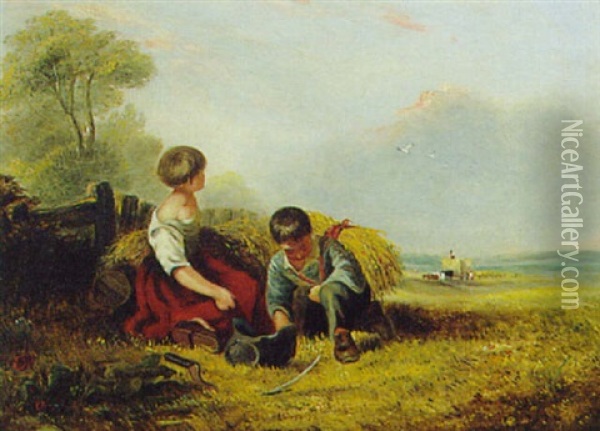 The Young Harvesters Oil Painting - Alfred Montague