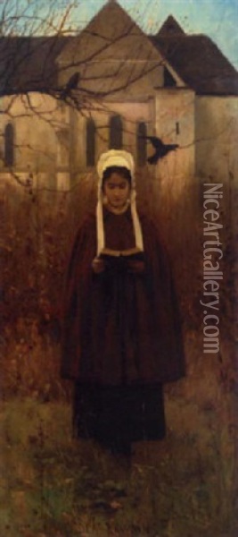 A Time For Peaceful Prayer Oil Painting - Louis Welden Hawkins