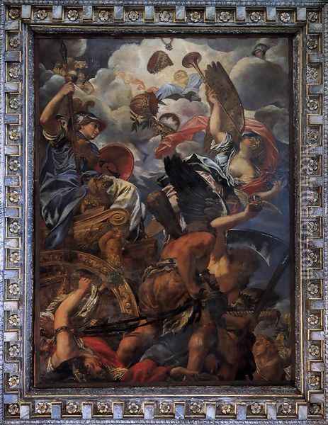 The Triumph of Wisdom 1671 Oil Painting - Giovanni Coli
