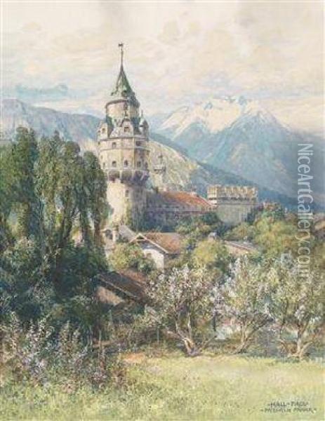 Blick Auf Hall/ Tirol Oil Painting - Friedrich Frank