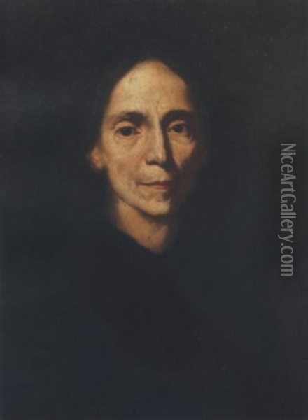 Ritratto Di Donna In Nero Oil Painting - Antonio (Lucchese) Franchi