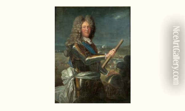 Portrait De Jacques Leonard Rouxel, Comte De Medavy Et Comte De Grancey, Gouverneur De La Provence Oil Painting - Hyacinthe Rigaud