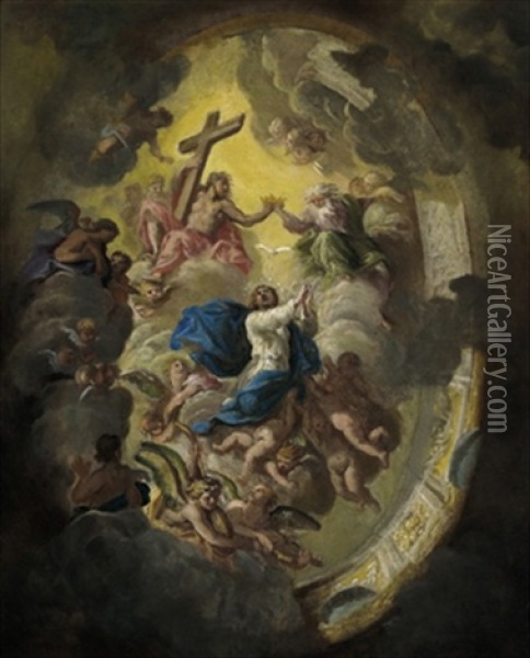 L'incoronazione Della Vergine Oil Painting - Giacomo del Po