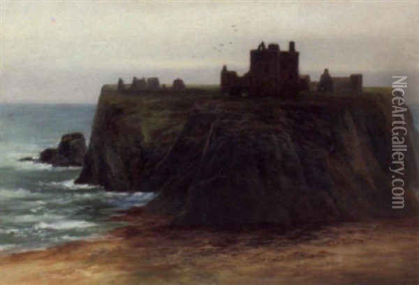 Dunlotter Castle Oil Painting - William Beattie Brown