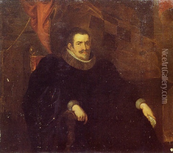 Ritratto Di Gentiluomo Oil Painting - Giovanni Bernardo Carboni