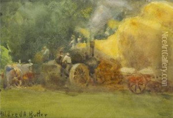 Threshing Oil Painting - Mildred Anne Butler