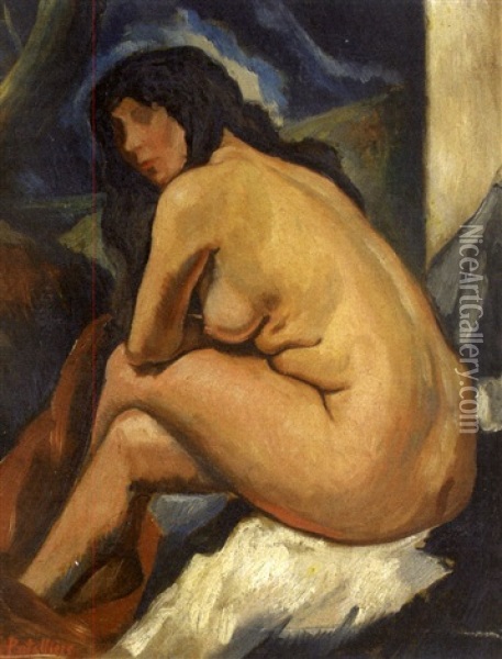Nu Au Rocher Oil Painting - Amedee Marie Dominique Dubois de La Patelliere