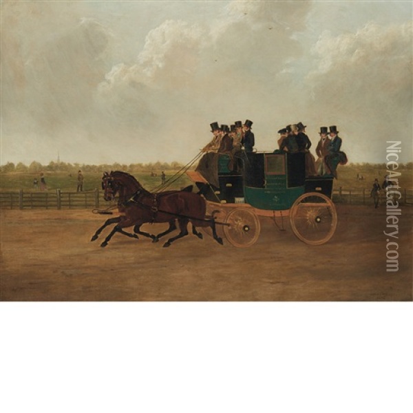 The Kennington To London Coach Oil Painting - Benjamin Herring Sr.