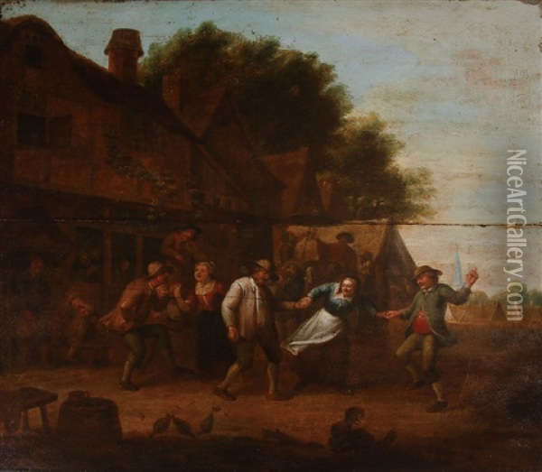 Peasant Village Festival Oil Painting - Joost Cornelisz. Droochsloot