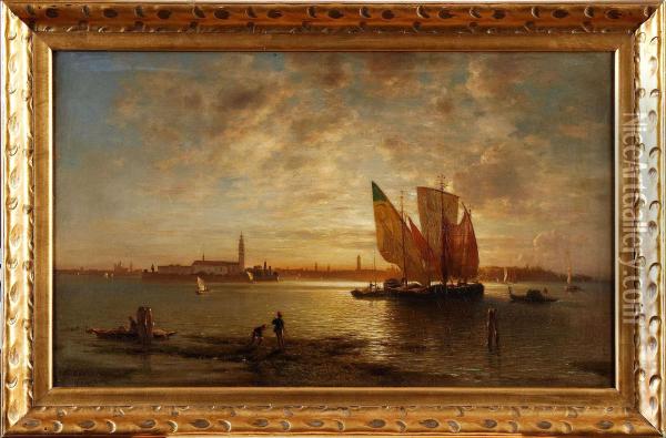 Venedig I Skymning Oil Painting - Ludwig Gebhardt