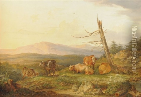 Grazing Cattle Oil Painting - Cornelis Droochsloot