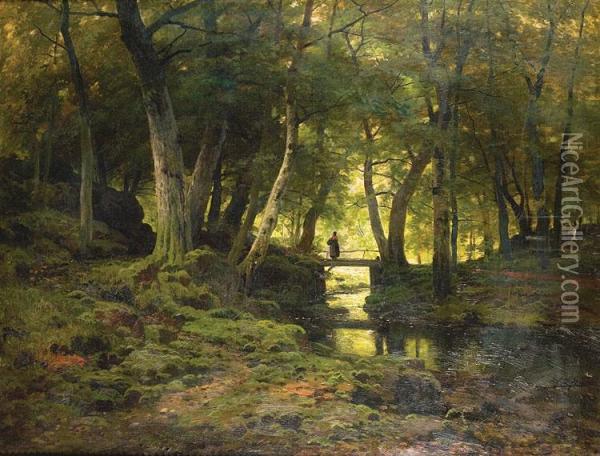 Paysage A La Riviere Oil Painting - Ferdinand De Prins